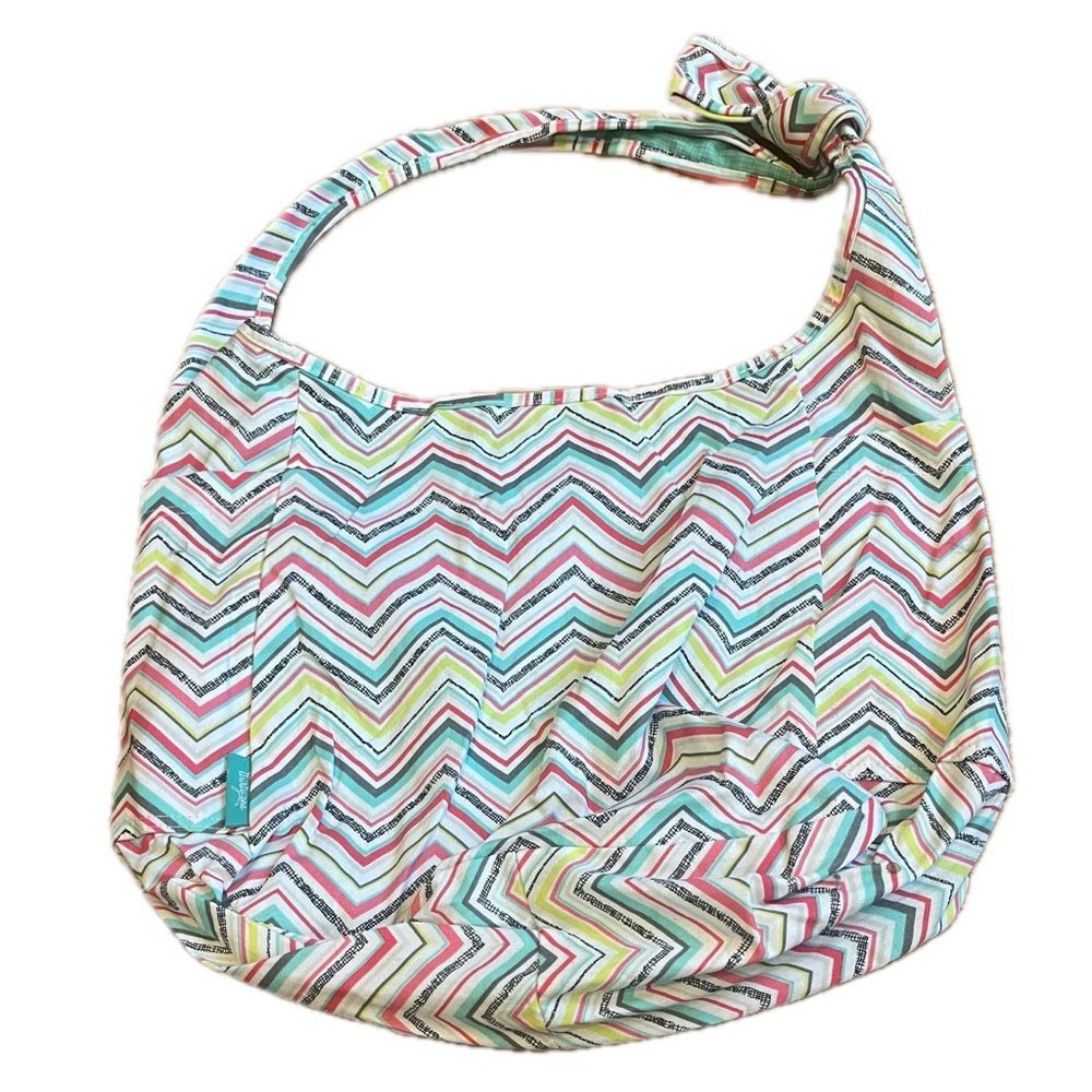 Thirty One Chevron Patterned Multicolor Blue Gree… - image 2
